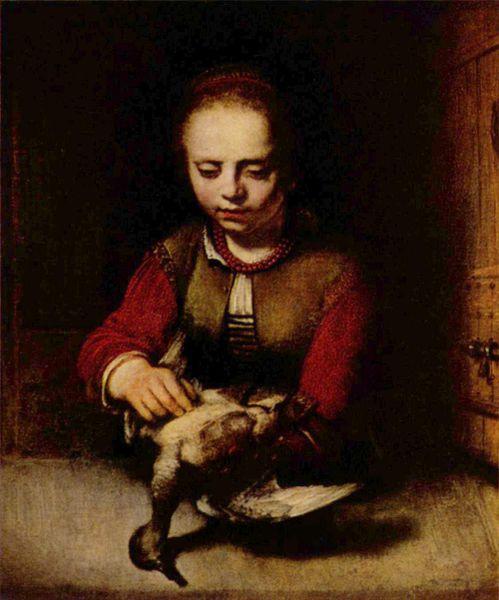 FABRITIUS, Carel Young Girl Plucking a Duck China oil painting art